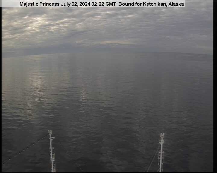 A live picture from the bridge of the Majestic Princess