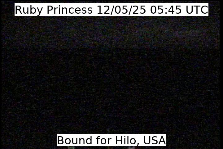 A live picture from the bridge of the Ruby Princess